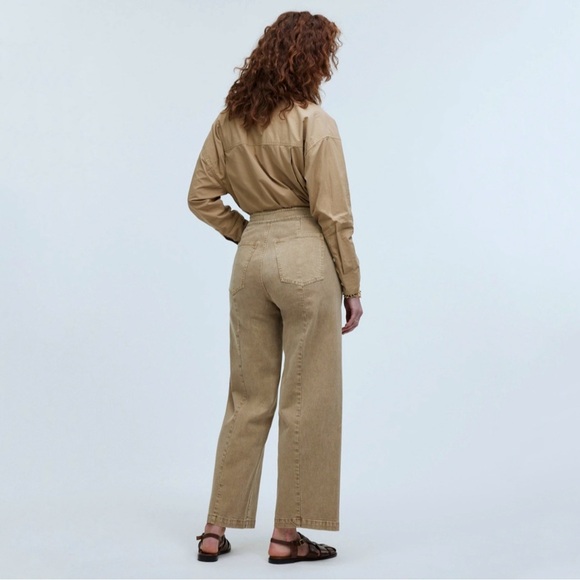 NWT Madewell Petite Curvy Emmett Wide Leg Crop Pant Garment Dyed Drill Khaki 24P - Picture 3 of 16